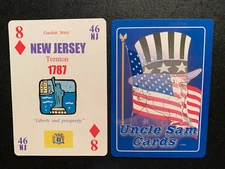 Swap Playing Card  UNCLE SAM   NEW JERSEY   Trenton   EIGHT OF DIAMONDS