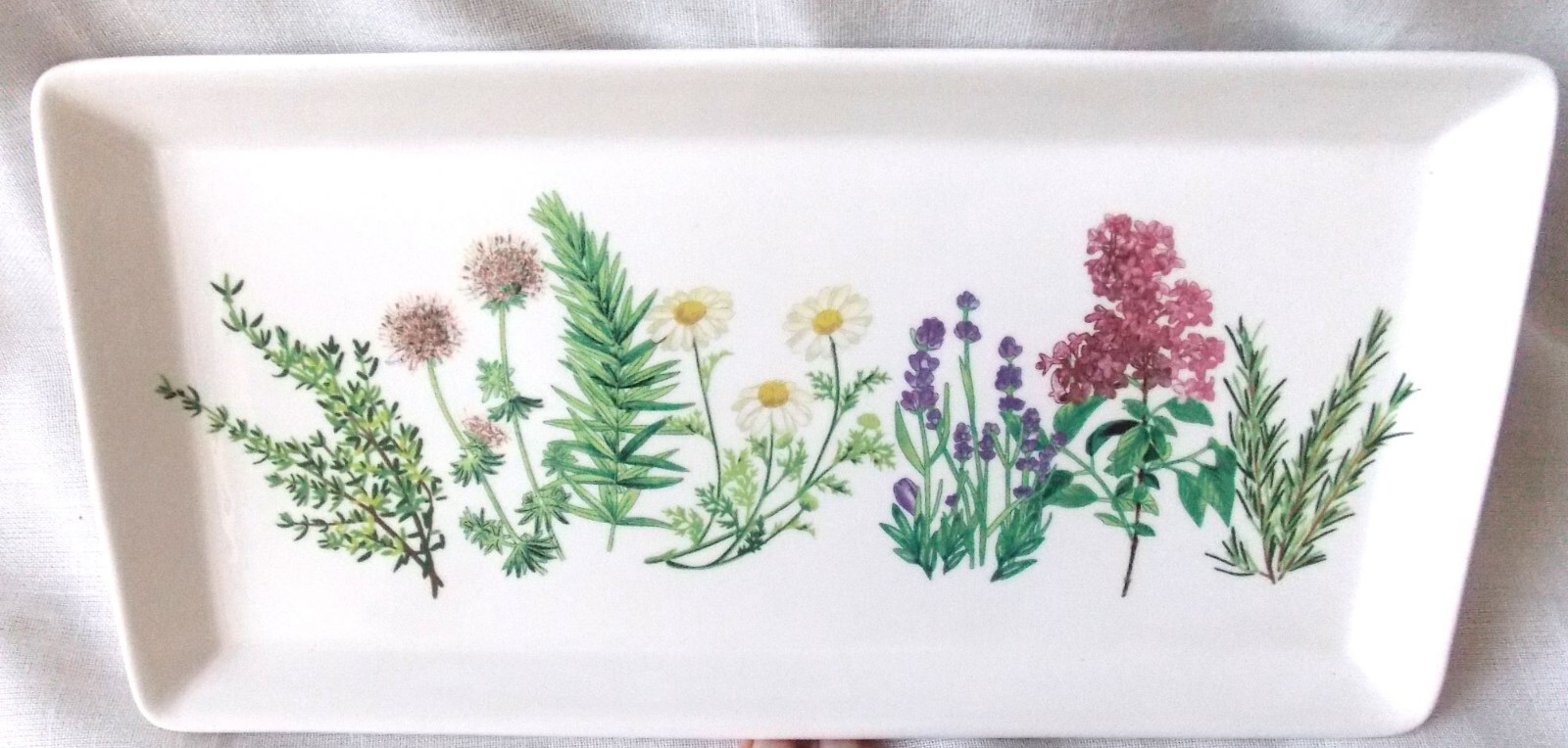Plateau en porcelaine Fleurs Sauvages plat lavable incassable pour repas