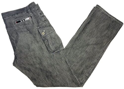 Burberry Black Label JAPAN Button-Fly Cargo Gray Jeans; Size 85 (34-36 x 33)