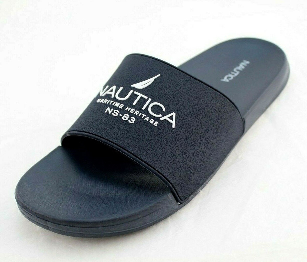 NAUTICA Size 7 Navy / White Maritime Heritage NS-83 Logo Slide