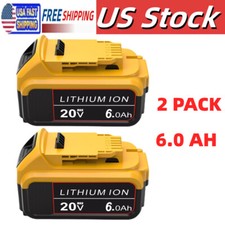 NEW 2 Pack 6.0Ah 20V For DeWalt 20 Volt Max XR Lithium Ion Battery DCB200 DCB205
