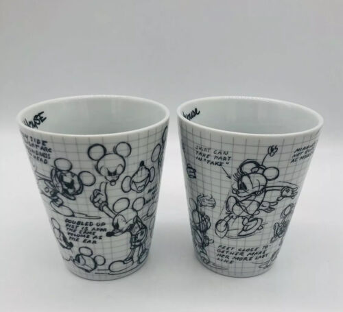 Disney Mickey & Minnie Mouse Sketch Book Jerry Leigh Coffee Cups Lot 2 Mugs - Picture 4 of 12
