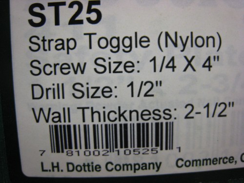 L.H.DOTTIE CO. ST25 1/4" NYLON STRAP TOGGLE 38 PK - 第 3/3 張圖片
