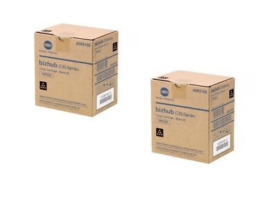 2 x OEM Konica Minolta TNP22K A0X5132 Toner Cartridge Bizhub C35 C35P