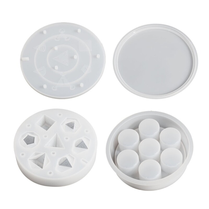 7 Styles Epoxy Resin Dices Molds Silicone Resin Castings Polyhedron Game Mold