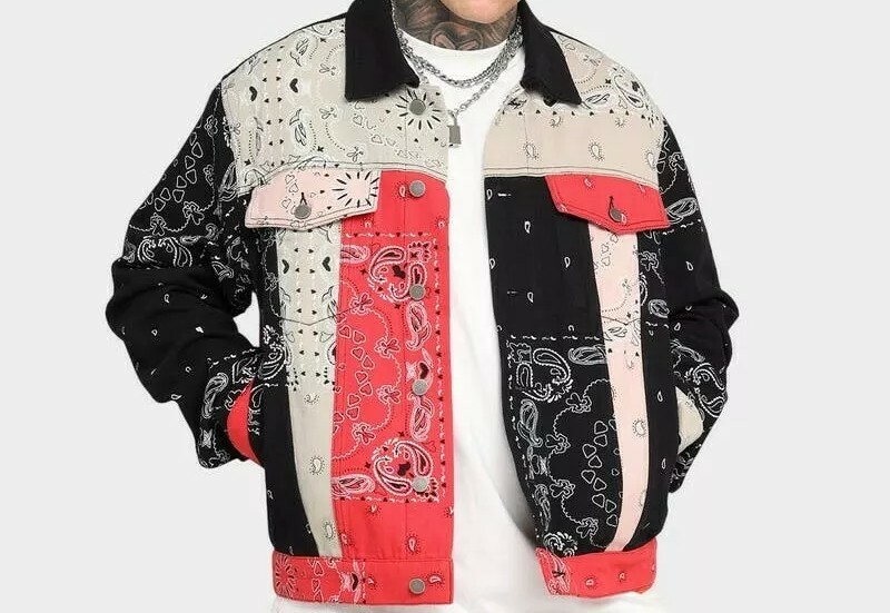 Colorblock Paisley Bandana jacket size 