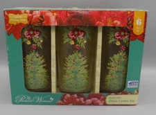 Pioneer Woman Holiday Cheer Cooler New in Box Glasses Set of 6 Unused Mint