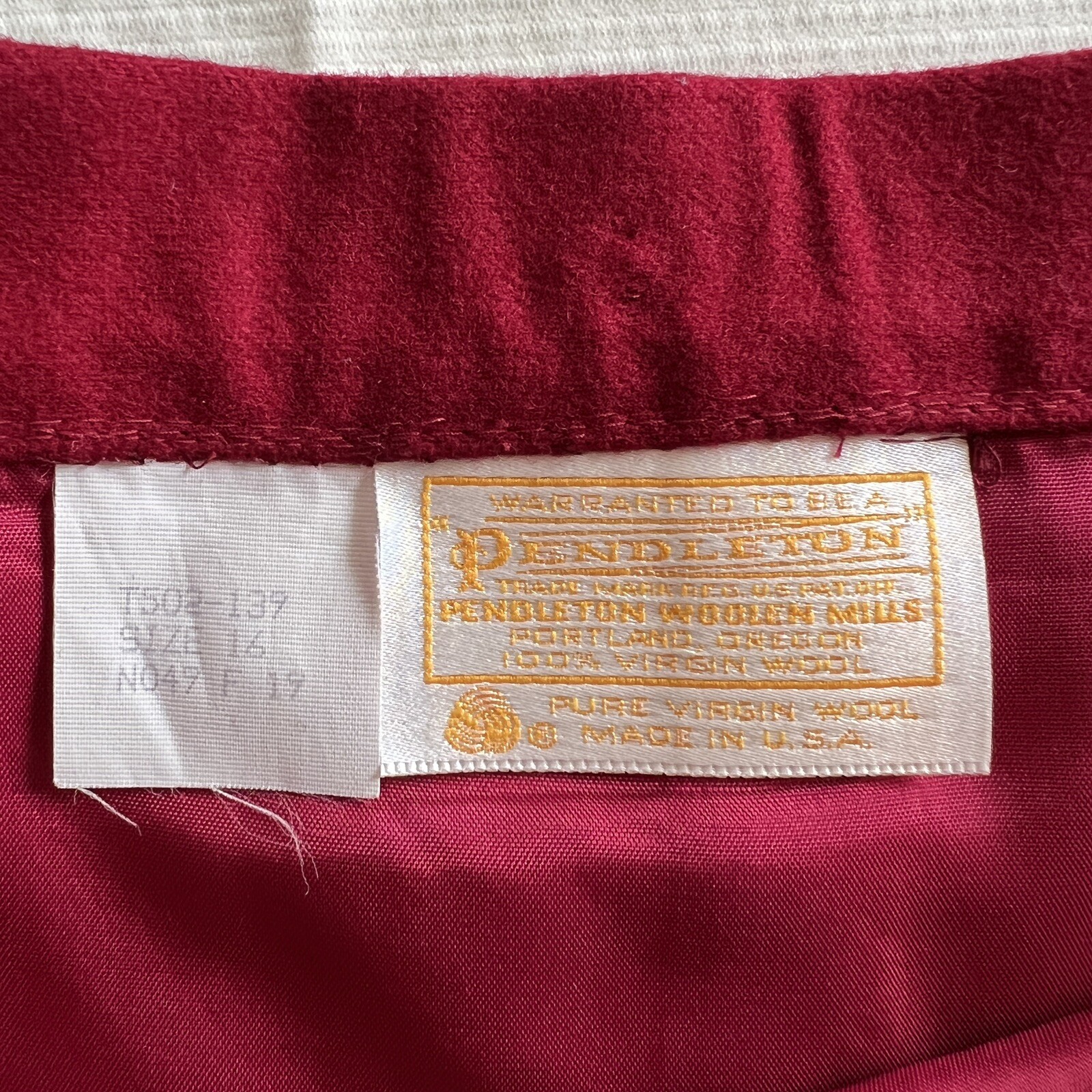 Stunning Red 100% Virgin Wool Pendleton Skirt Siz… - image 7