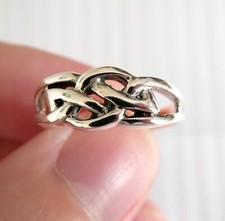 Sterling Silver Tied Knots Design Ring 925 Size 7.75 3.9g Weight