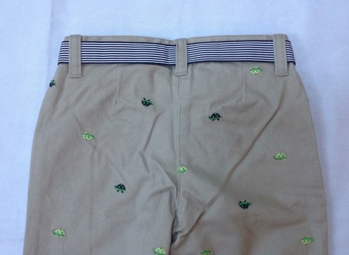 NUEVO CON ETIQUETAS De Colección Gymboree PREP CLUB Tortuga Bordado Caqui Acampanado Pantalones Cinta Cinturón 3 - Imagen 7 de 7