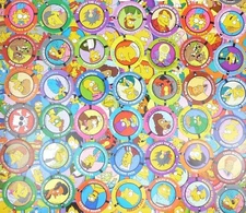 Lot of 25 Pogs The Simpsons From 1994 SkyCaps SkyBox Bongo Comics Group