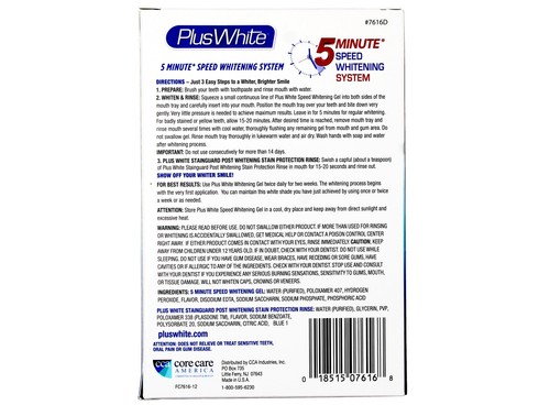 Plus White 5 Minute Speed Whitening System Teeth Whitening Gel and Rinse 4 Pack - 第 5/5 張圖片