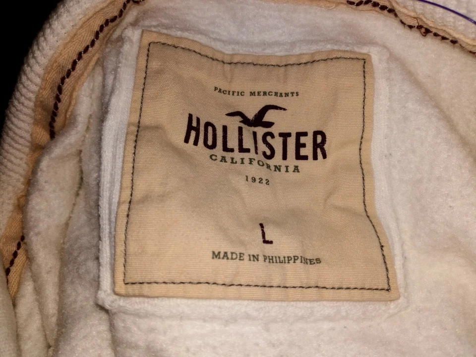 Sudadera con capucha Hollister blanca para mujer (L) limpia. Foto 2 de 2