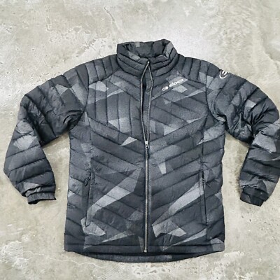 Eider Jacket Women s XL  Gray Black Slim Quilted Down Puffer Packable