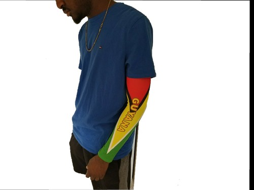 Guyana Guyanese Arm Sleeve Flag Banner Sunblock Cooler Protective Sports JT - Picture 3 of 3