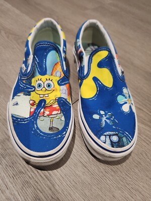 Vans Classic Slip On SpongeBob Squarepants Sneakers Aloha Size 6 Men's or 7.5 W