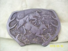 Bergamot Brass Works Metal Wildlife Vintage 1977 Deer Belt Buckle