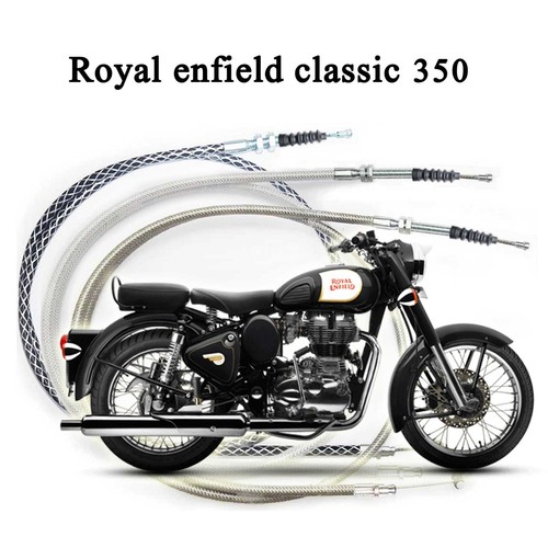 Royal enfield classic 350 RE 350 Clutch Cable Black carbon Stainless Braided - Bild 2 von 3