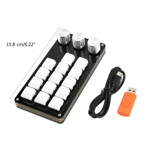 14 Keys Mini Keyboard 3 Knob Customize Gaming Video Editing Programming Keypad - Picture 8 of 8