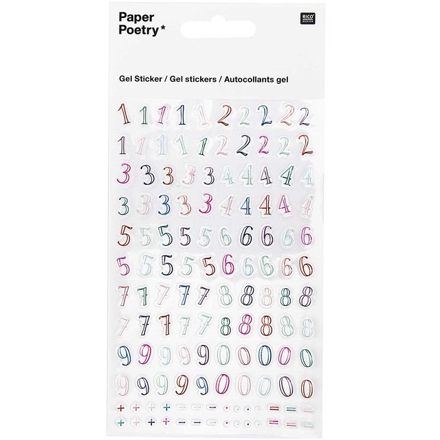 Small Coloured Number Stickers Labels Sticky Numbers for Childrens ...