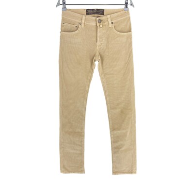 Jacob Cohen Uomo 622 C Marrone Corda Slim Pantaloni Jeans Taglia W28 L34  Made IN