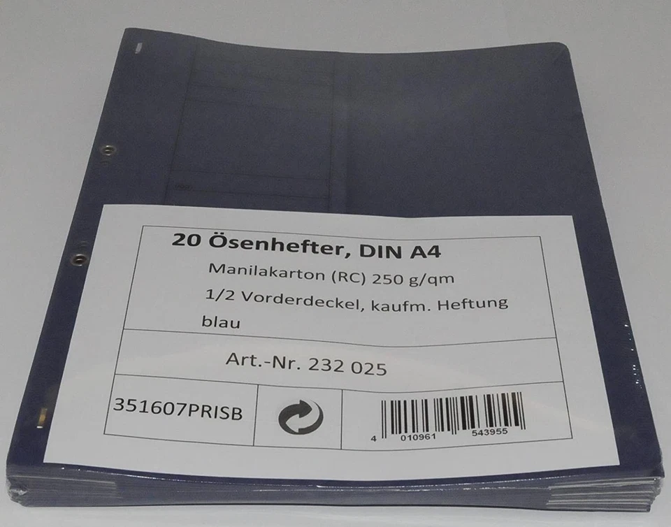 Ösenhefter blau A4 - 20 Stück - Bild 2 von 2