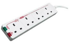 4 Way 2m Extension Lead Cable Surge Protected Masterplug 13 Amps UK Standard 