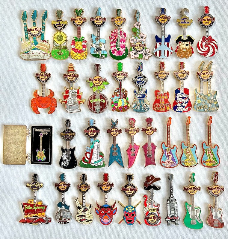 Hard Rock Cafe Pins lot 35 pins on canvas. $4.50/pin! Free Shipping!
