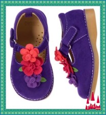 NWT 5 Gymboree  STYLISH CORGI  faux SUEDE Purple 3-D FLOWER MARYJANE SHOES