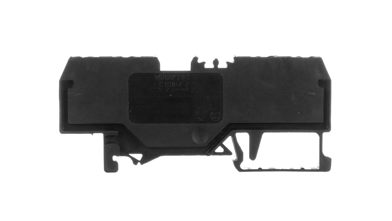 4-wire rail connector 2.5mm2, black 280-831 /T2UK