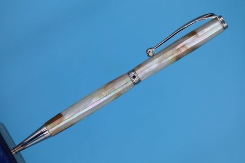 Bolígrafo Slimline de lujo en acabado rodio con carcasa de abulón - Imagen 6 de 9