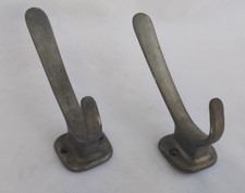 2 pcs Aluminum Space Age Retro Clothing Hooks Wall Hangers Soviet Vintage USSR