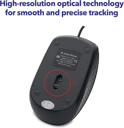 Verbatim Wired USB Computer Mouse - Corded USB Mouse for Laptops and PCs - Picture 16 of 25