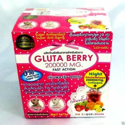 Gluta Berry 200000 mg Drink Skin Whitening Drink Anti Aging Acne Wrinkle  Removal