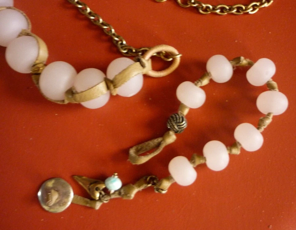 Collar y pulsera Lucky Brand con racimo de cristal transparente de vidrio rosa Foto 3 de 4