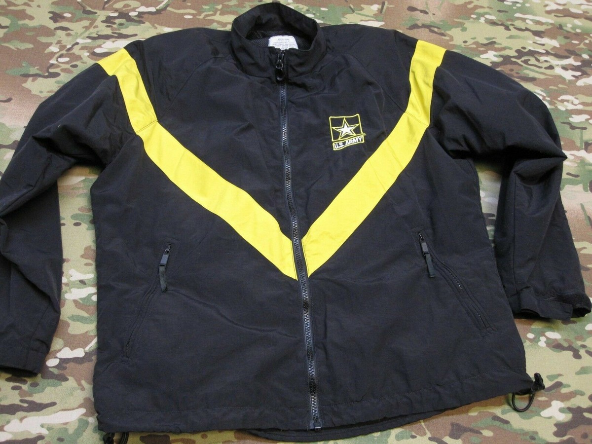 US ARMY PT JACKET BLACK/GOLD SMALL/REGULAR UNIFORM TOP PHYSICAL