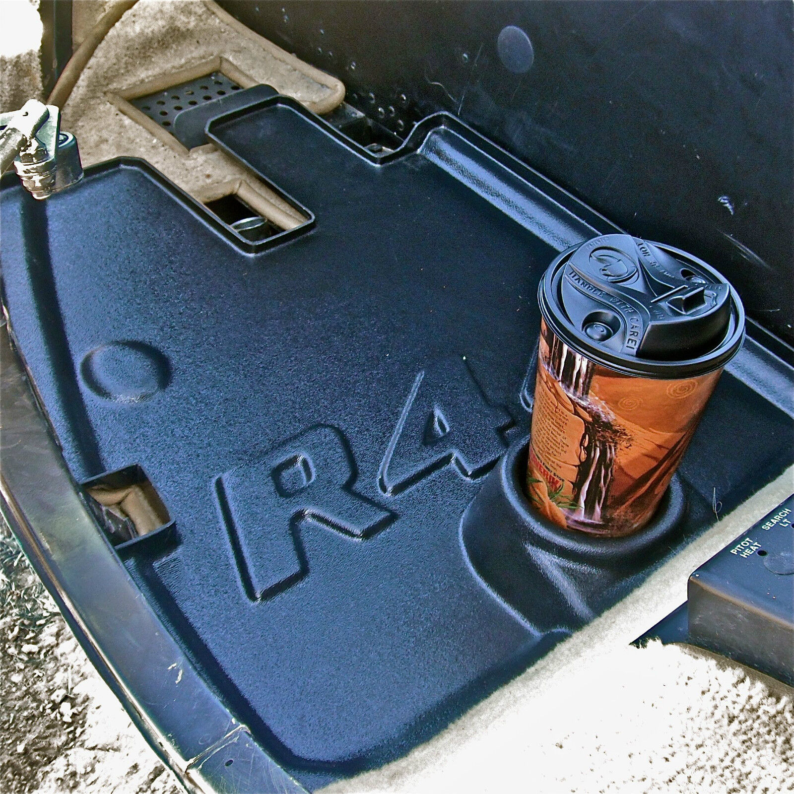 Robinson R44 Helicopter floor liners mats trays with cup holders Rubber RTS