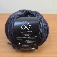 K & C Superwash Wool Luxe 100% Merino Wool Yarn  215 yds Moonless Night