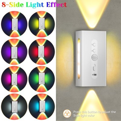 1-10PACK RGB LED Night Light Smart Motion Sensor Magnetic Rechargeable Step Lamp