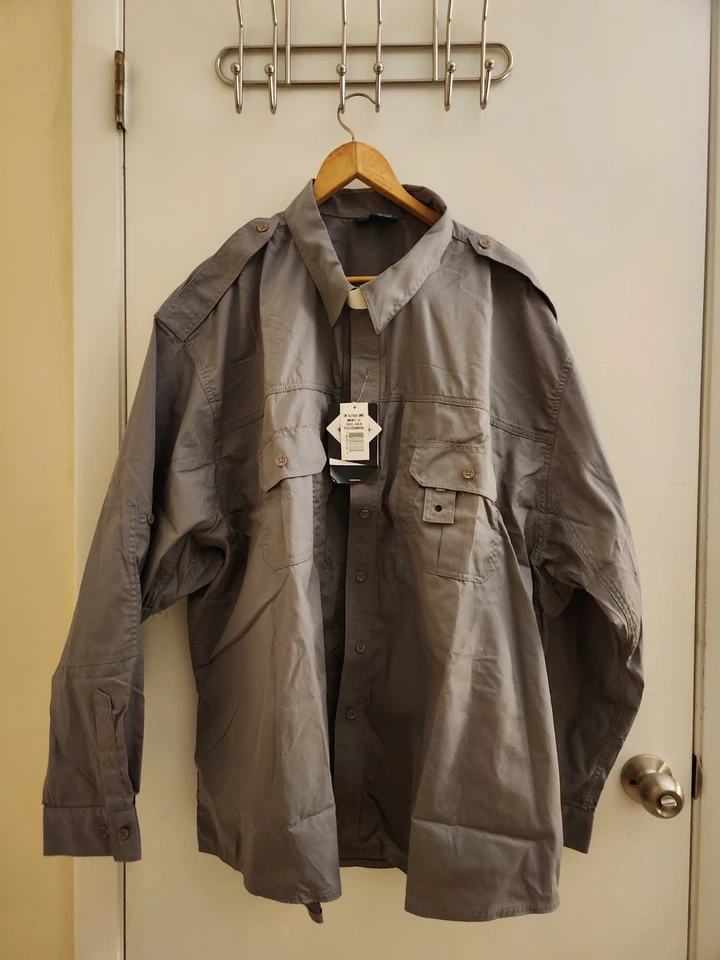 NWT Propper  Olive Green Tactical Shirt Teflon Long Sleeve Sz 4XLR  - Image 2 of 4