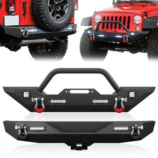 Front Or Rear Bumper for 2007-2018 Jeep Wrangler JK JKU w/ Bull Bar, Winch Plate