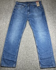Levis 505 Jeans Mens 36x32 Blue Regular Straight Leg Stretch Denim Medium Wash