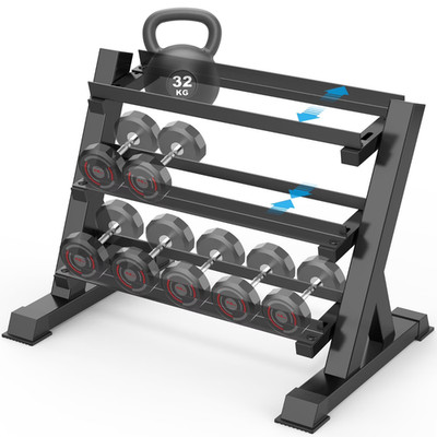 Dumbbell Rack, Dprodo Adjustable Dumbbells Storage Rack 3 Tier Hex 1100lb Weight