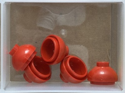 LEGO Parts - Red Brick, Round 2 x 2 Dome Bottom - No 15395 - QTY 5