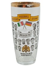 Wolters Hofbräu Bierglas WM 1970 Mexico 70 Deutsche Fussball Sterne Vintage