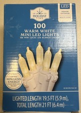 Holiday Time 100 Warm White Mini LED Lights with White Wire Indoor/Outdoor