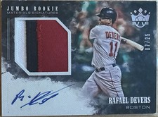 Rafael Devers 2018 Diamond Kings #/25 Jumbo Rookie Materials Signatures #JRMS-RD