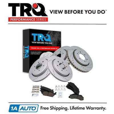 TRQ Front & Rear Ceramic Brake Pad & Performance Rotor Kit for F150