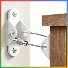 Furniture Anchors Anti Tip Kit Hidden Metal Safety Straps 10 Sets White