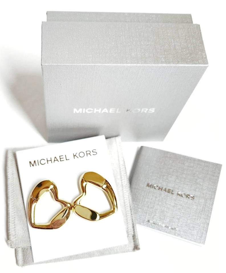 Aretes Michael Kors enchapados en metal precioso latón enchapados en oro de 14 k nuevos con etiquetas Foto 2 de 4